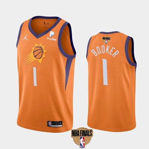 Men's Phoenix Suns #1 Devin Booker 2021 Orange Statement Finals Basketball Swingman Stitched Jeresy Men's Phoenix Suns #1 Devin Booker 2021 Orange Statement Finals Basketball Swingman Stitched Jeresy